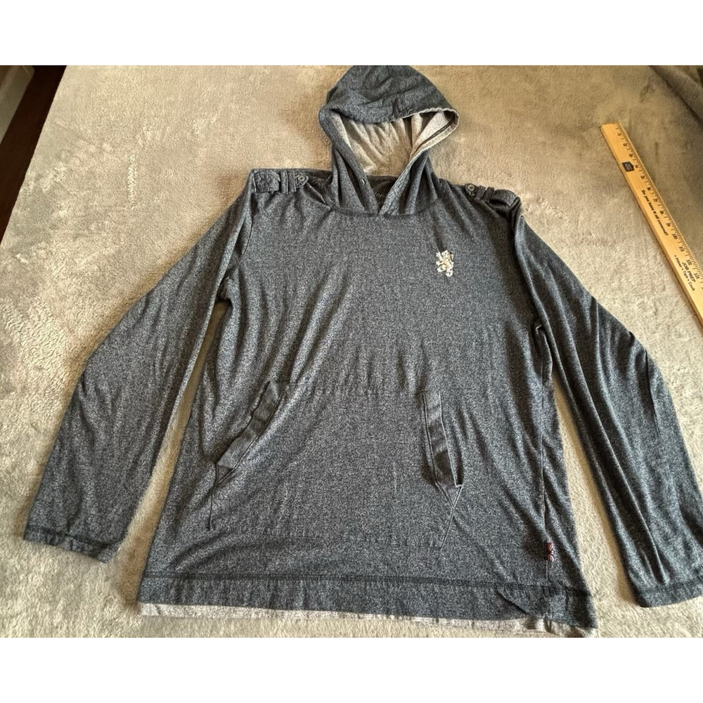 Lions Crest By English Laundry Hoodie Size Large Charcoal Gray Pullover